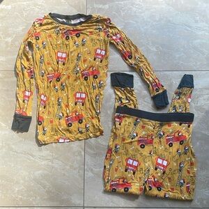 Little Sleepies Fire Truck Pups 2 Piece PJ set | Bamboo | Size 7/8